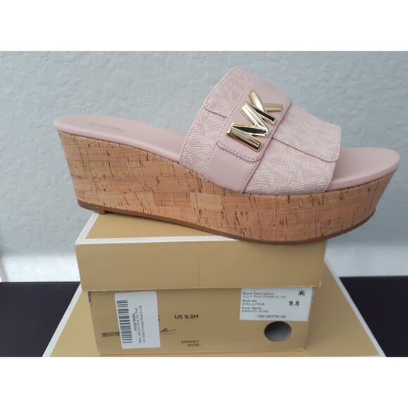 Michael Kors Jilly Platform Slide Smokey Rose 9.5M Sandal - Picture 2 of 2